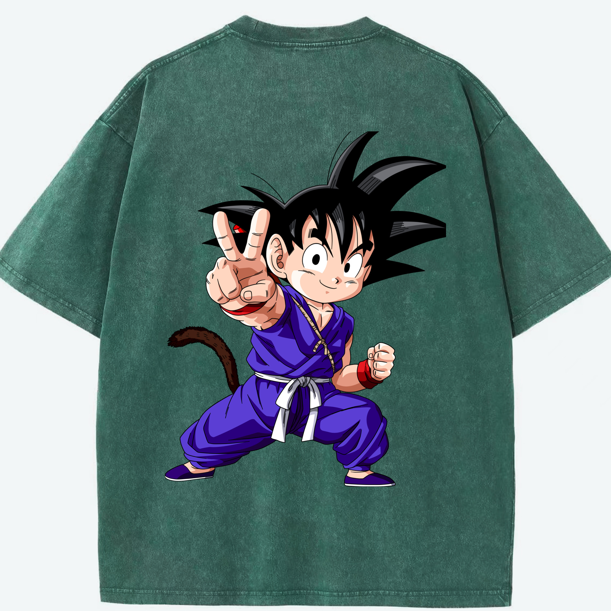 （画像用） ドラゴンボール 孫悟空（そん ごくう）Son Goku カカロット DRAGON BALL Kakarotto 綿100% ヴィンテージ風 半袖Tシャツ（背面プリント）